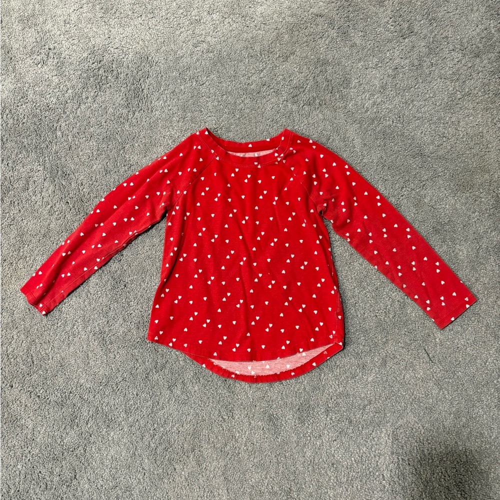 Cat & Jack Red Heart Long Sleeve Tee